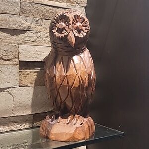 Teak Wood Handcrafted Carved Owl Barn